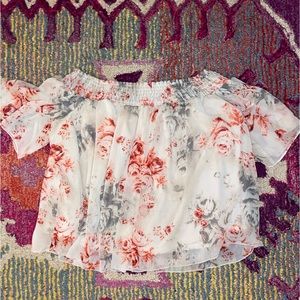 Off the shoulder floral blouse